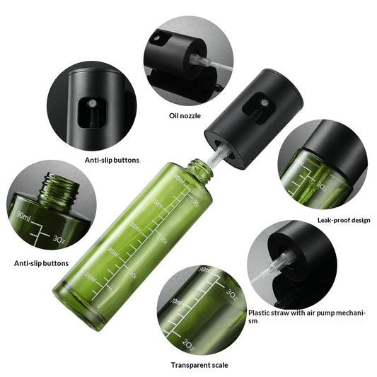 Blackout Oil Bottle Stainless Steel Mist Sprayer Glass Oil Spray Bottle