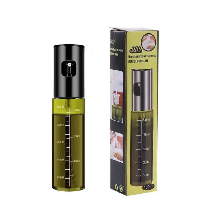 Blackout Oil Bottle Stainless Steel Mist Sprayer Glass Oil Spray Bottle