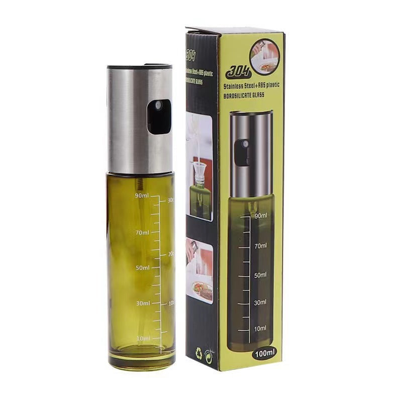 Blackout Oil Bottle Stainless Steel Mist Sprayer Glass Oil Spray Bottle